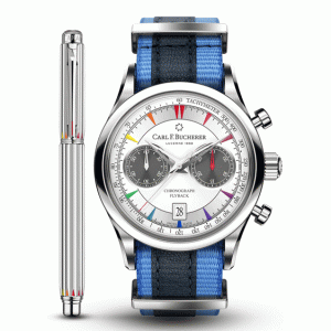 carl f bucherer and caran dache debut a matching watch and pen just in time for the holidays