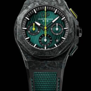 girard perregaux goes racing green laureato absolute chronograph aston martin f1 edition