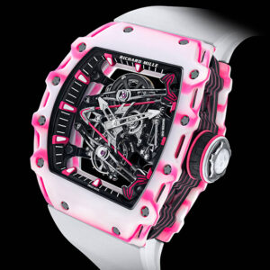 richard milles new limited edition watch is a bright pink tourbillon designed for golfer bubba watson
