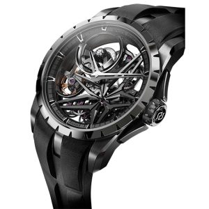 roger dubuis just dropped two limited edition excalibur watches in sleek black ceramic
