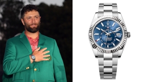 jon rahm celebrated his masters victory in his trusted rolex sky dweller