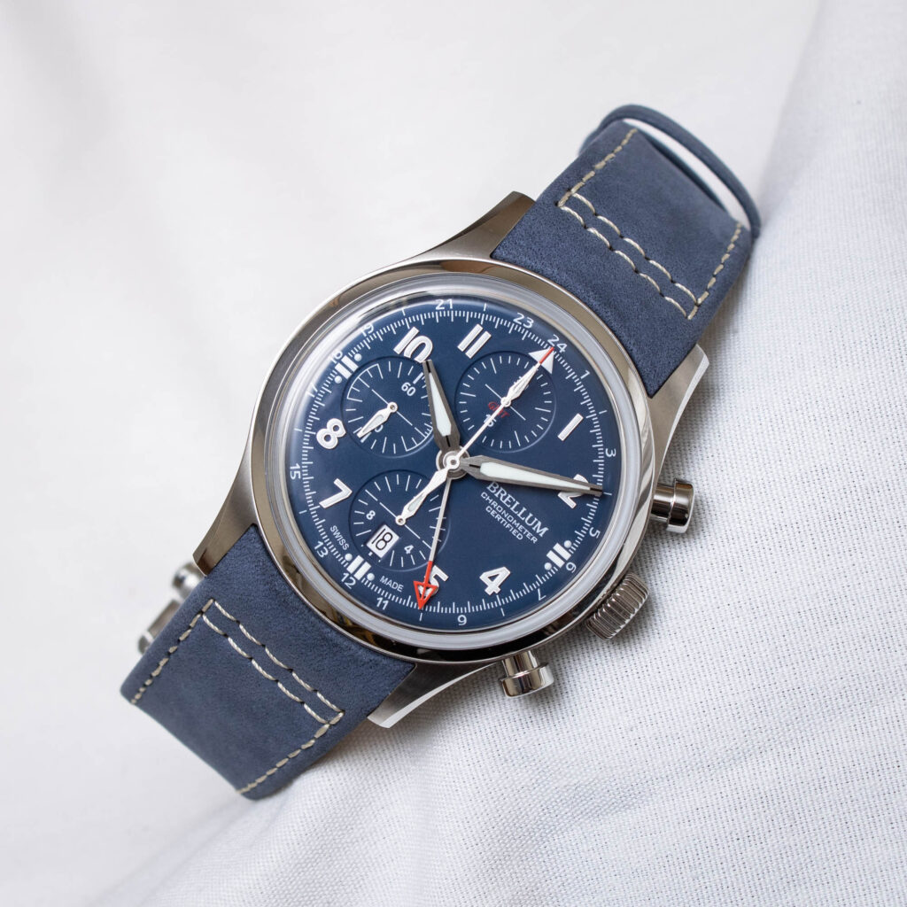 Brellum Pilot LE.2 GMT Chronometer: A Limited Edition Watch with Unique Blue Colorway Dial and Layout